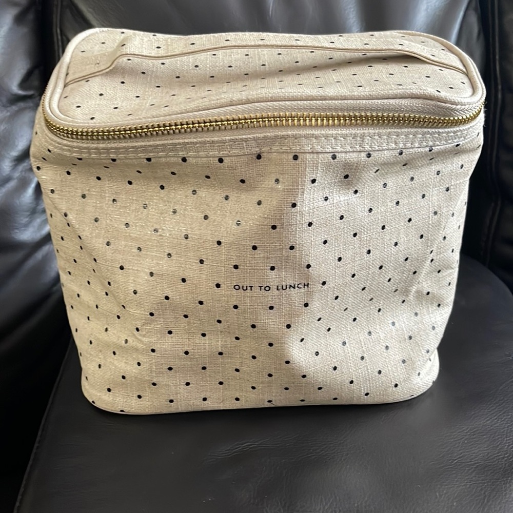 Kate Spade out to lunch polka dot canvas tote